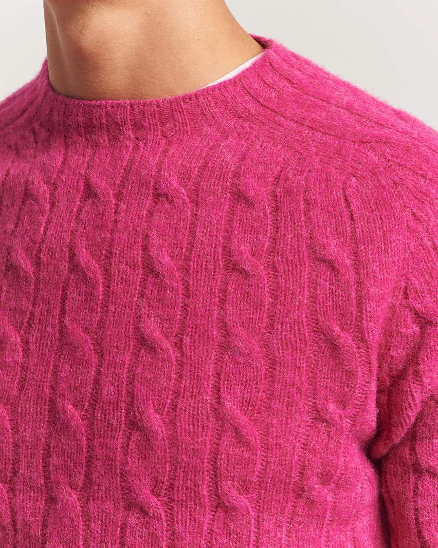 Herre | Trøjer | Morris | Brushed Cable Sweater Pink