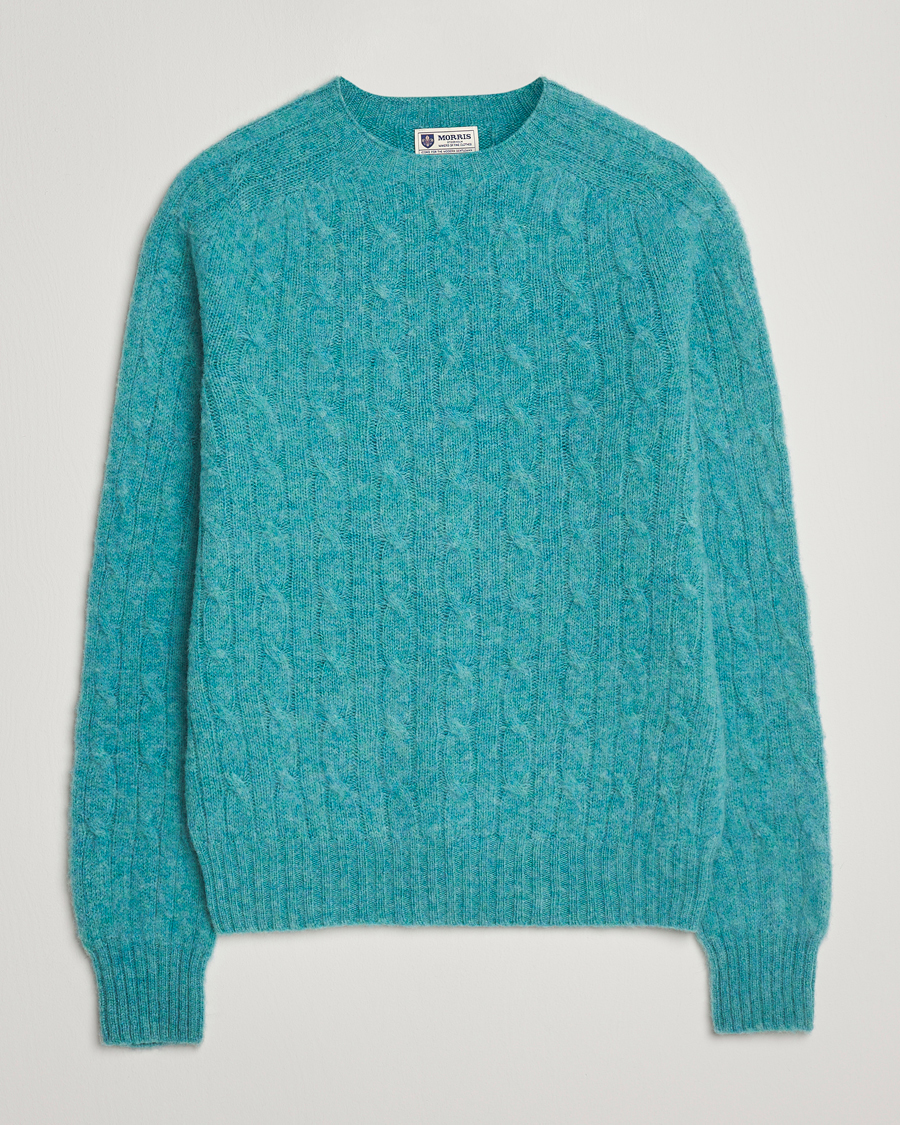 Herre | Trøjer | Morris | Brushed Cable Sweater Green