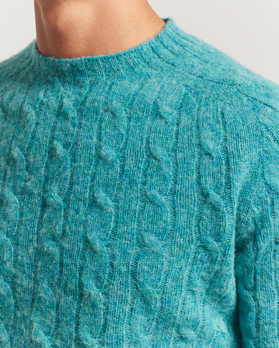 Herre | Trøjer | Morris | Brushed Cable Sweater Green