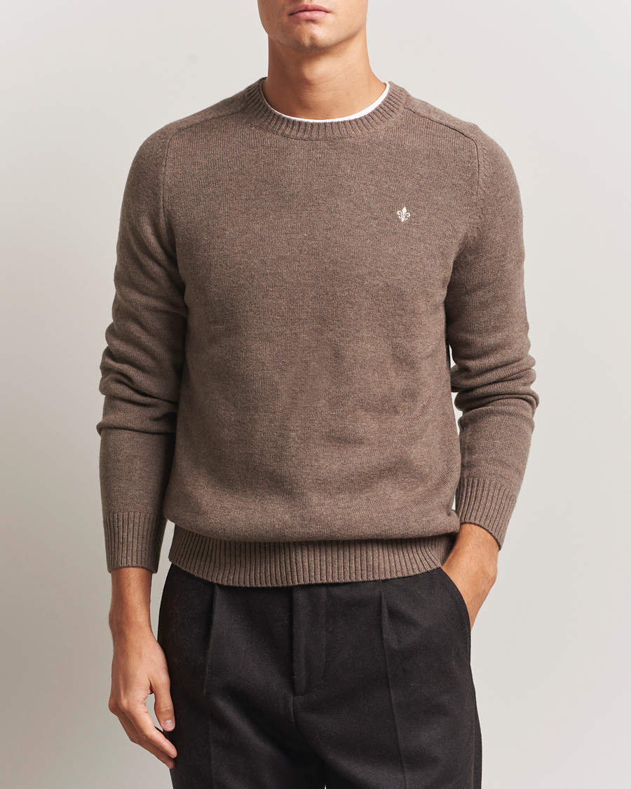 Herre | Trøjer | Morris | Hertford Lambswool Merino Crew Neck Brown