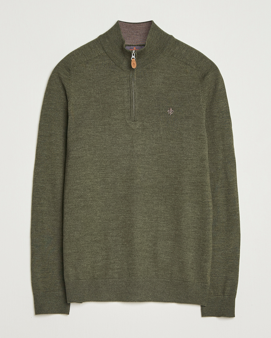 Herre | Trøjer | Morris | John Merino Half Zip Olive