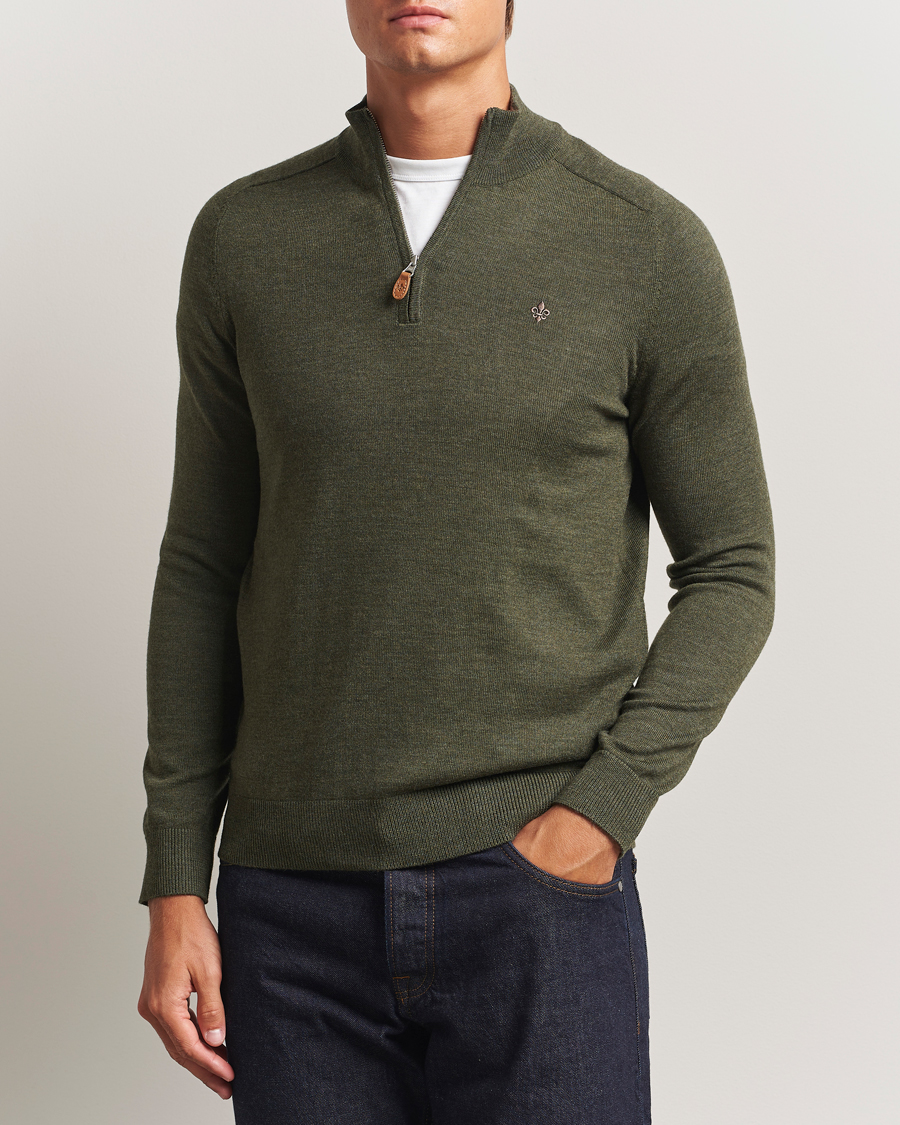Herre | Trøjer | Morris | John Merino Half Zip Olive