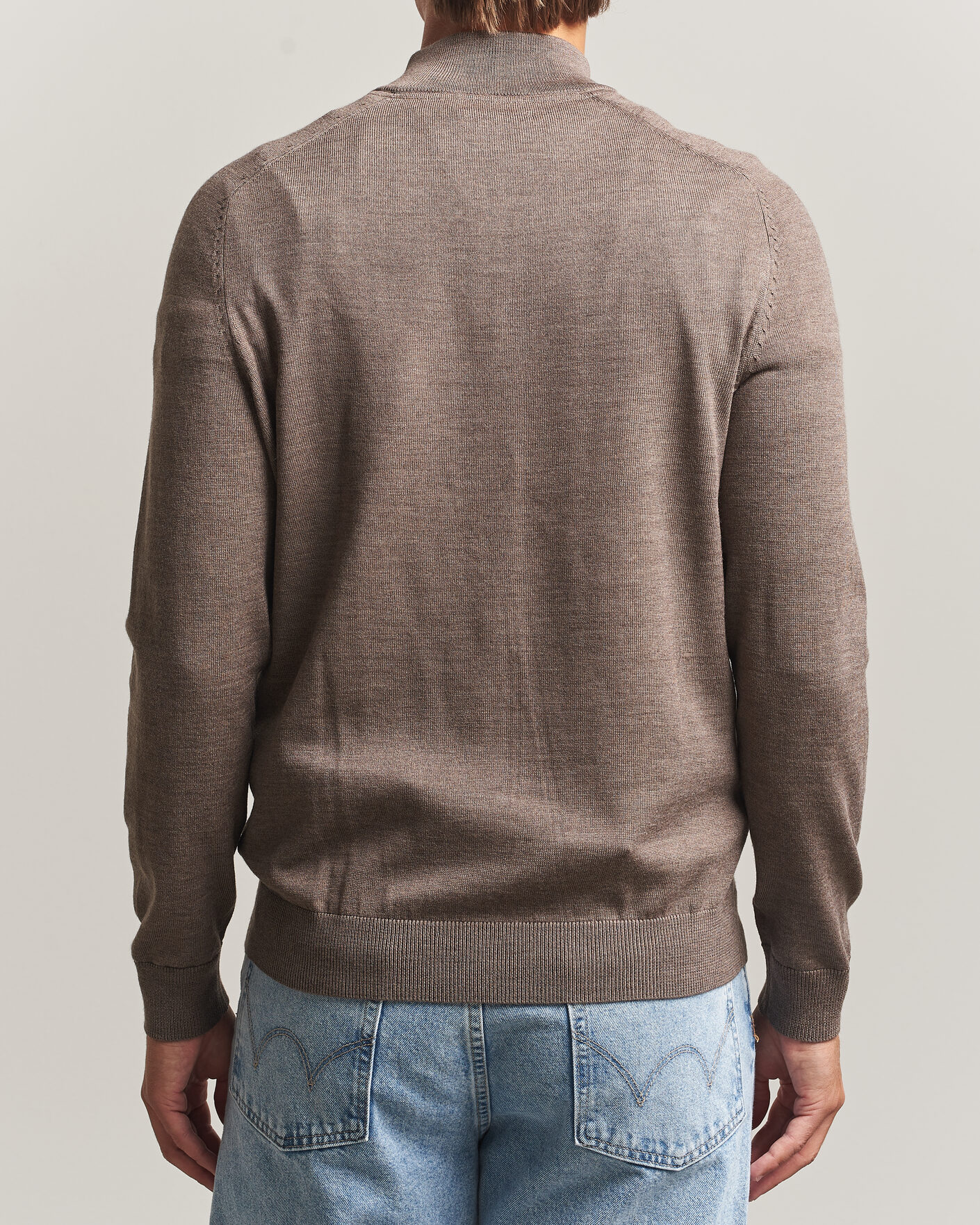Herre | Trøjer | Morris | John Merino Half Zip Brown