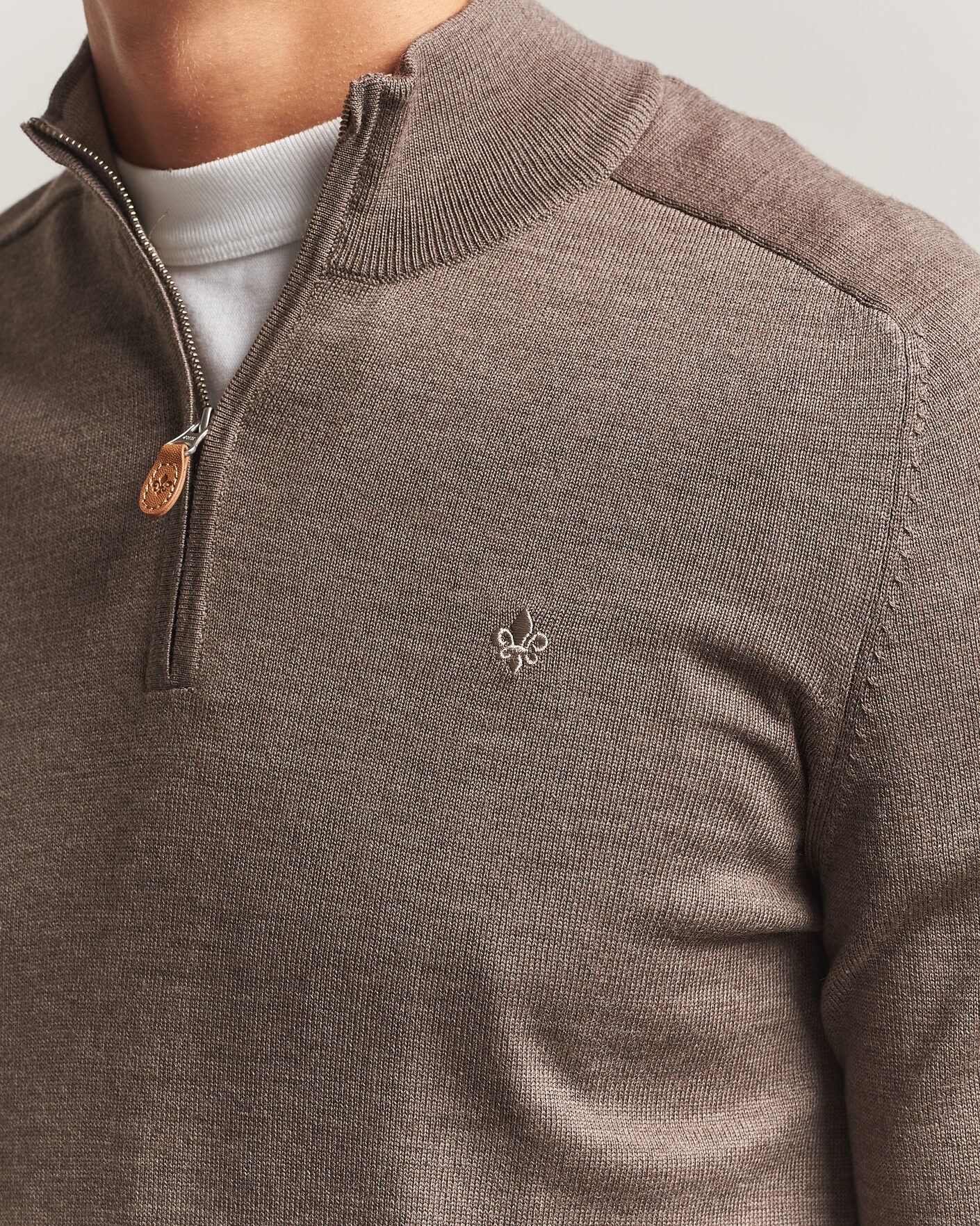 Herre | Trøjer | Morris | John Merino Half Zip Brown