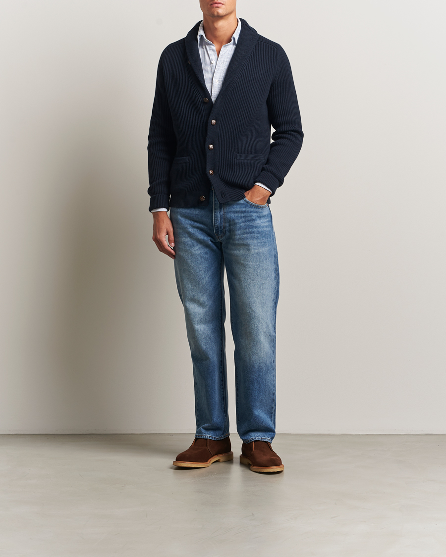 Herre | Trøjer | Morris | Brayden Shawl Cardigan Navy