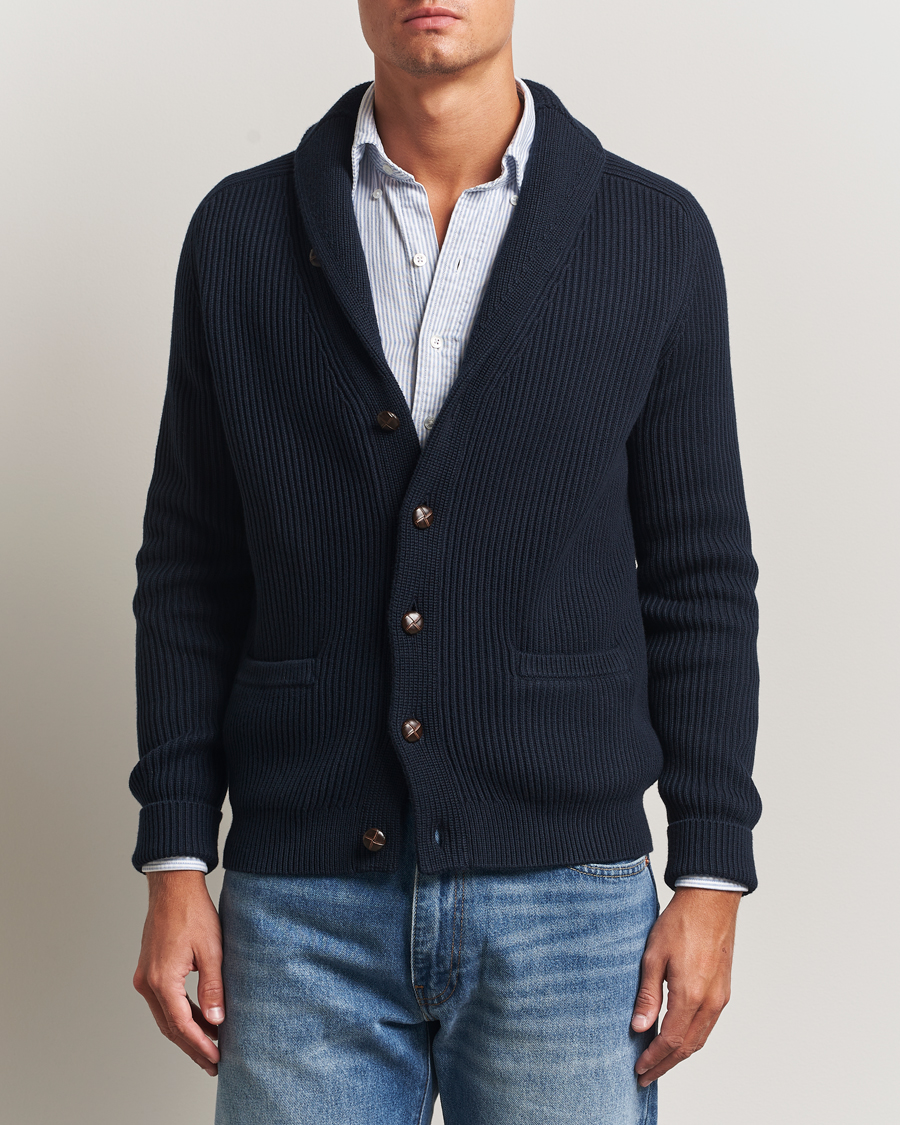 Herre | Trøjer | Morris | Brayden Shawl Cardigan Navy