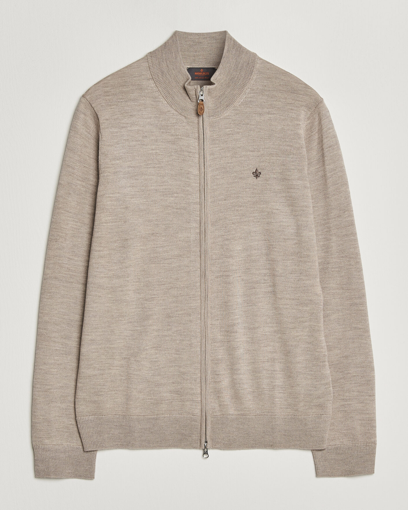 Herre | Trøjer | Morris | Merino Full Zip Cardigan Khaki