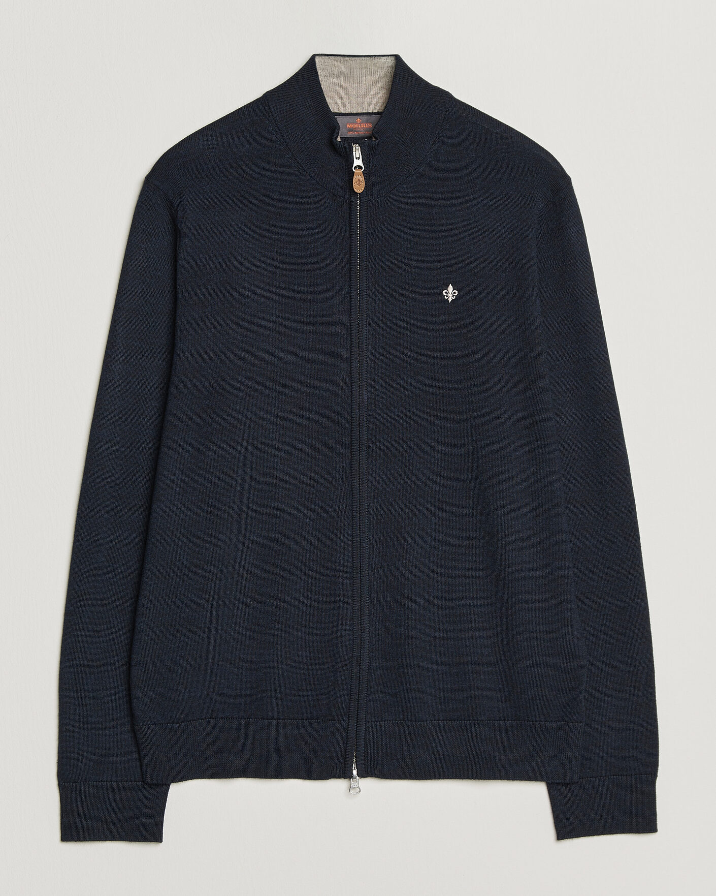 Herre | Trøjer | Morris | Merino Full Zip Cardigan Navy