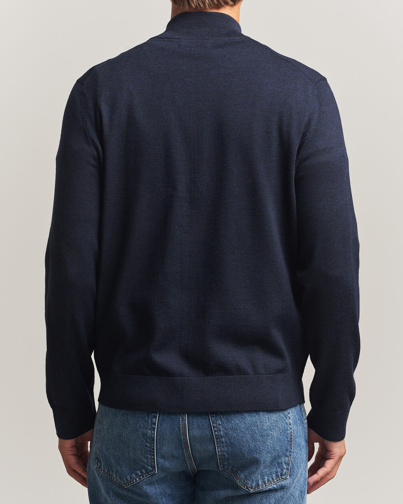Herre | Trøjer | Morris | Merino Full Zip Cardigan Navy