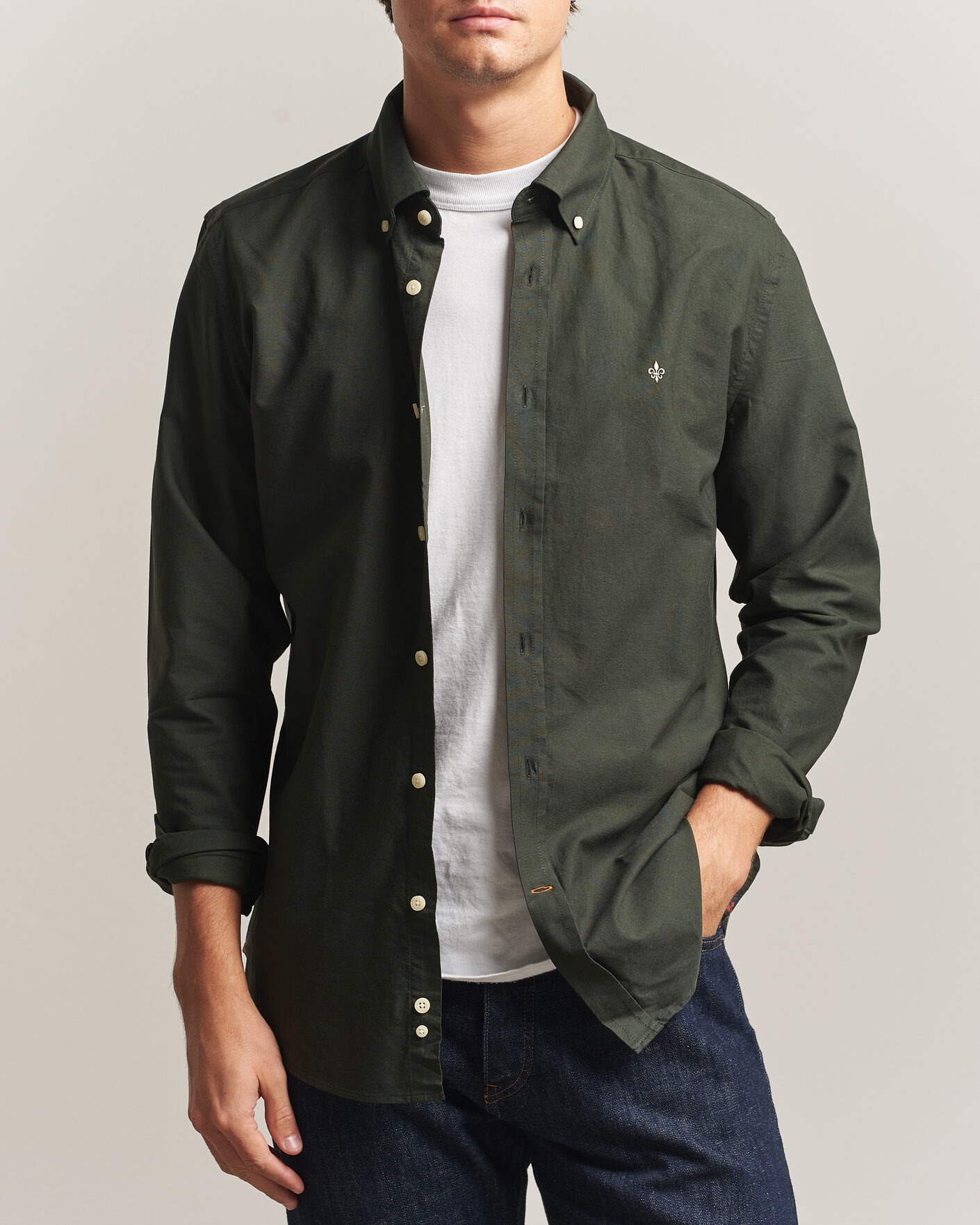 Herre | Trøjer | Morris | Douglas Oxford Shirt Olive