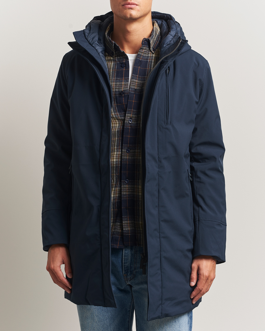 Herre | Jakker | KnowledgeCotton Apparel | Climateshell Padded Jacket Navy
