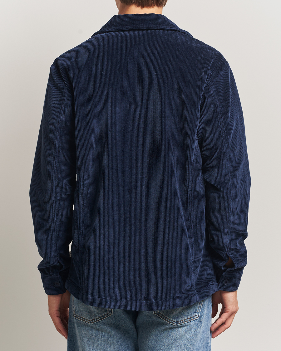 Herre | Skjorter | KnowledgeCotton Apparel | Cotton Corduroy Overshirt Night Sky
