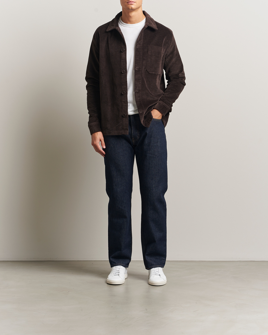 Herre | Skjorter | KnowledgeCotton Apparel | Cotton Corduroy Overshirt Chocolate