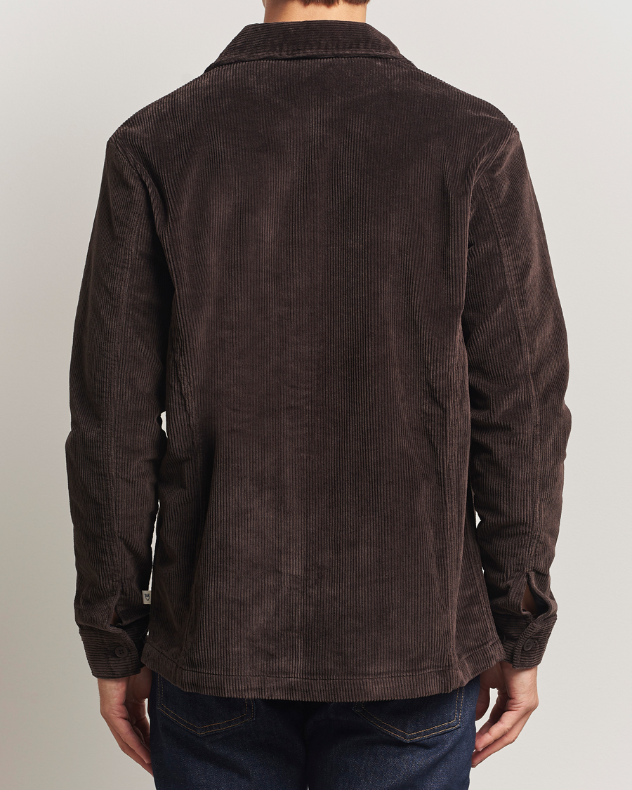 Herre | Skjorter | KnowledgeCotton Apparel | Cotton Corduroy Overshirt Chocolate