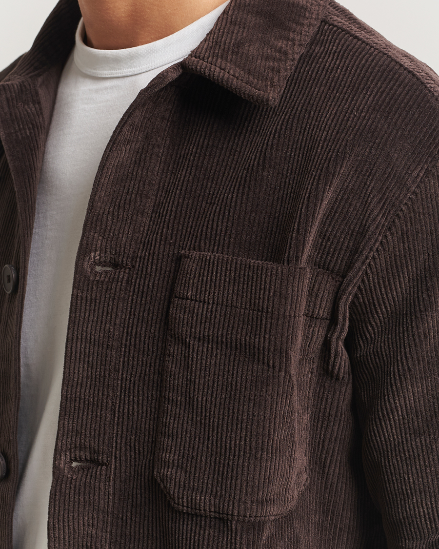 Herre | Skjorter | KnowledgeCotton Apparel | Cotton Corduroy Overshirt Chocolate