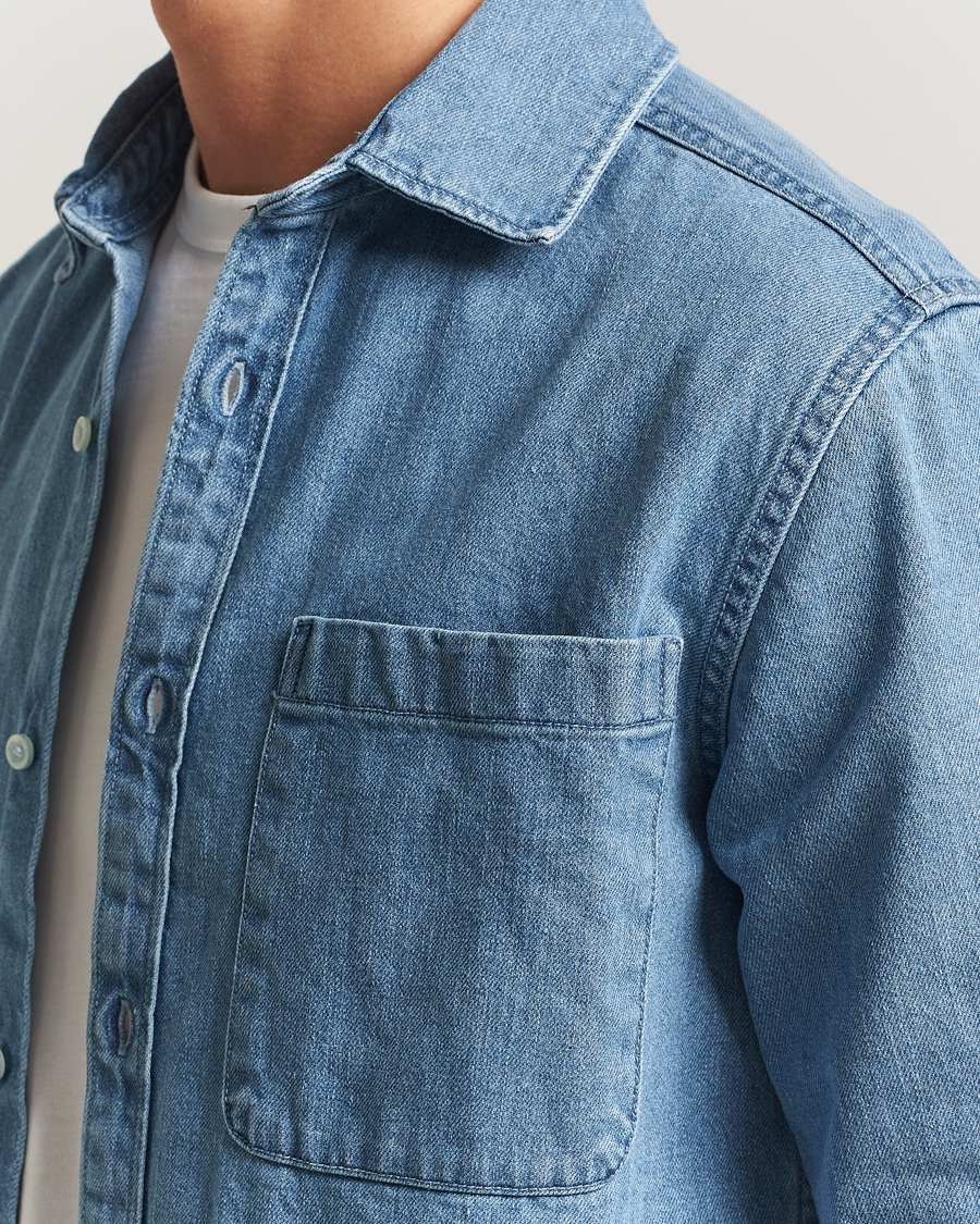 Herre | Skjorter | KnowledgeCotton Apparel | Cotton Indigo Denim Shirt Light Blue