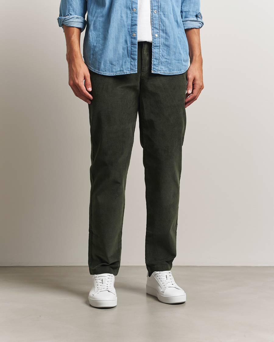 Herre | Bukser | KnowledgeCotton Apparel | Chuck Regular Cord Trousers Olive