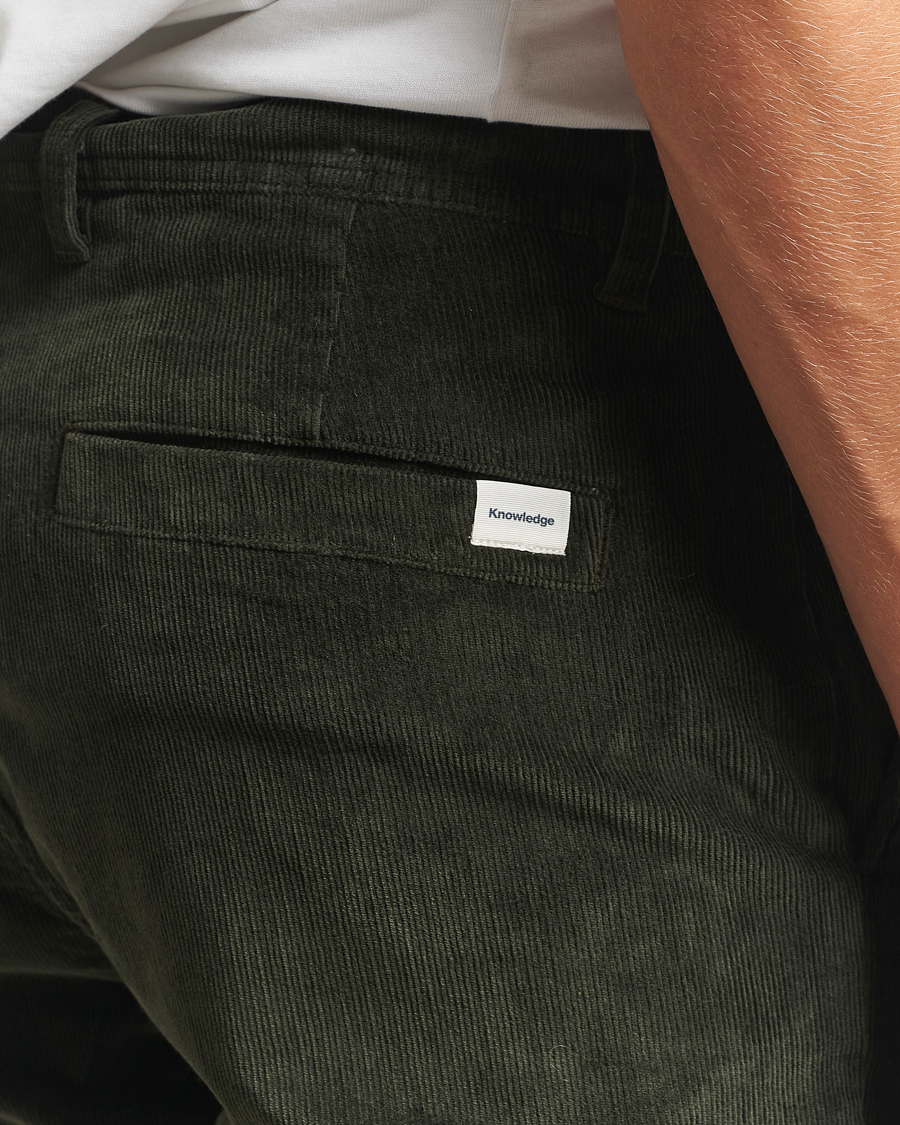 Herre | Bukser | KnowledgeCotton Apparel | Chuck Regular Cord Trousers Olive