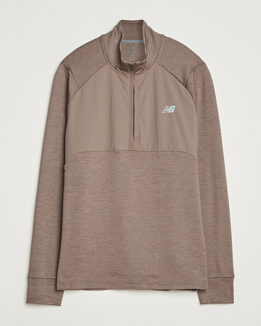 Herre | Trøjer | New Balance Running | Heat Grid Half Zip Earth Shadow Heather