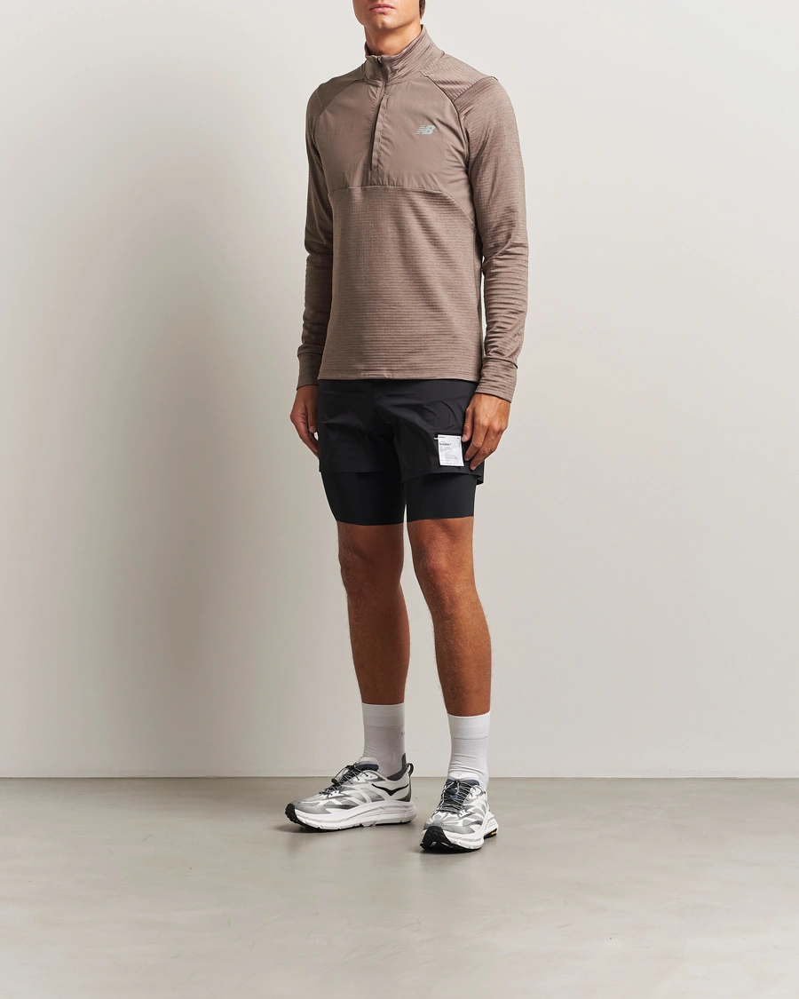 Herre | Trøjer | New Balance Running | Heat Grid Half Zip Earth Shadow Heather