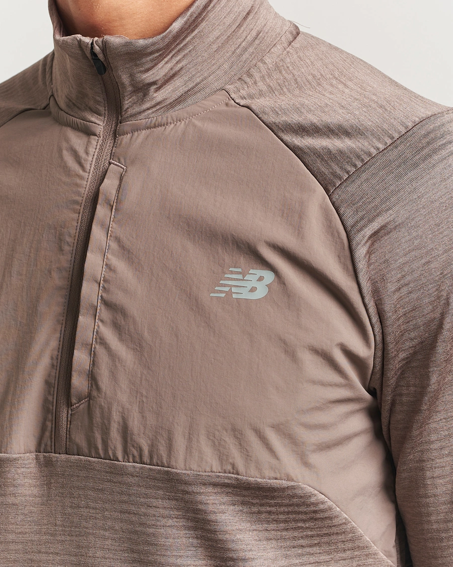 Herre | Trøjer | New Balance Running | Heat Grid Half Zip Earth Shadow Heather