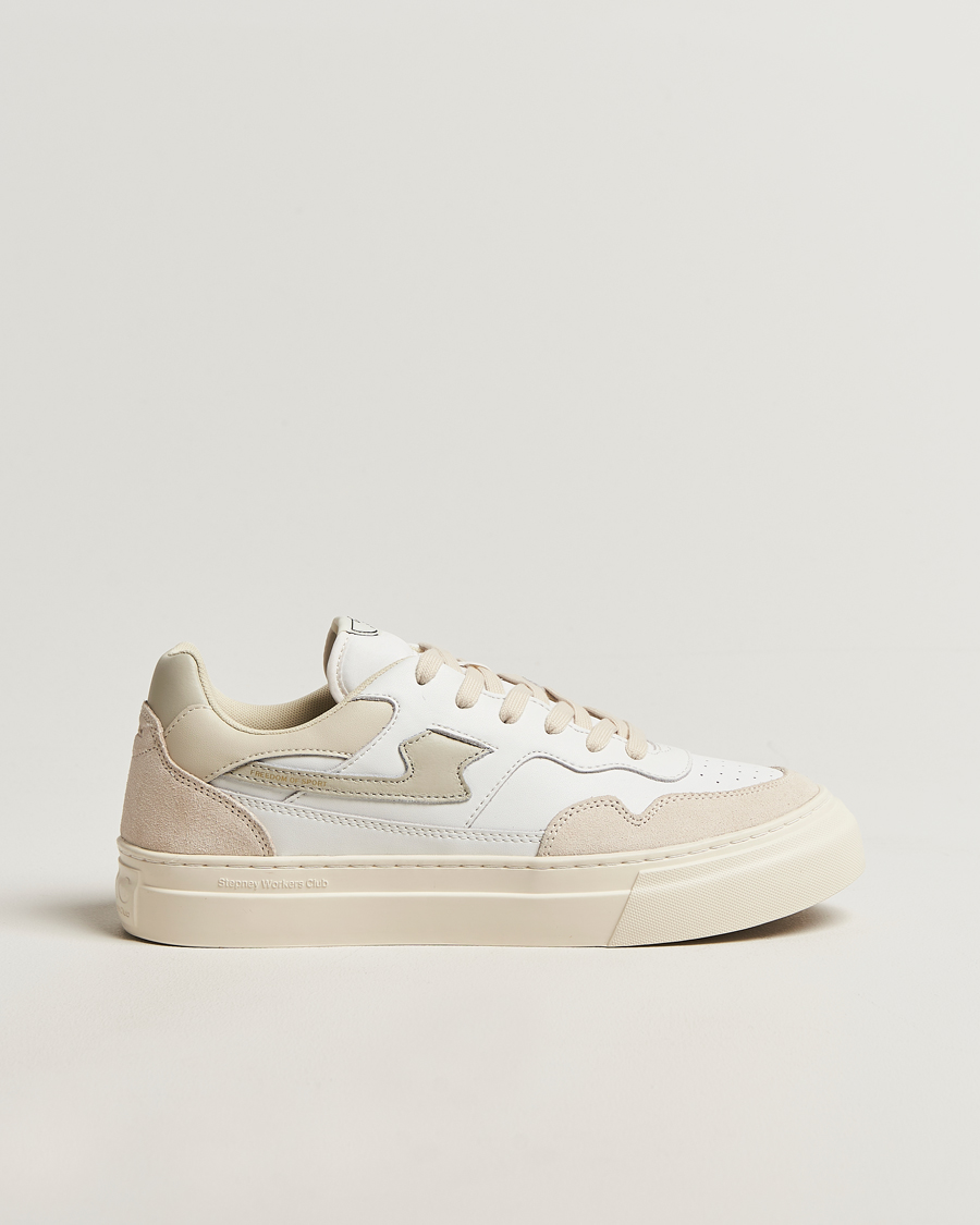Herre | Sneakers | Stepney Workers Club | Pearl S-Strike Leather/Suede Mix Sneaker Spring White
