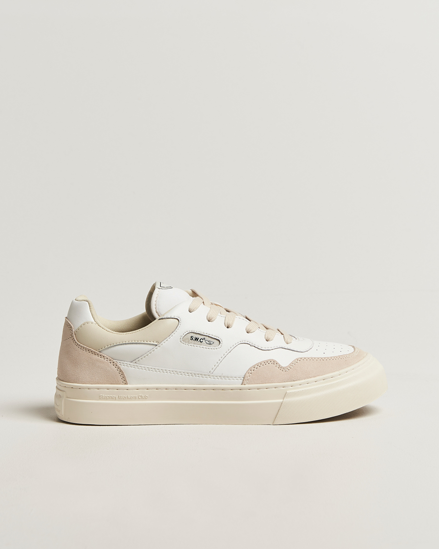 Herre | Sneakers | Stepney Workers Club | Pearl Leather/Suede Mix Sneaker Spring White