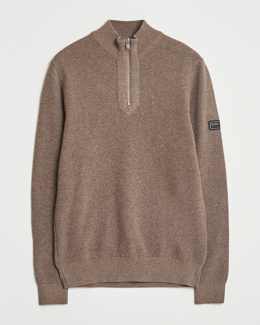 Herre | Trøjer | Barbour International | Crawley Wool/Cotton Half Zip Brindle