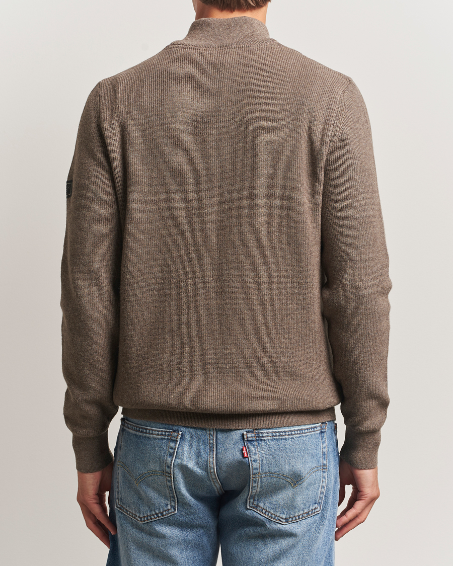 Herre | Trøjer | Barbour International | Crawley Wool/Cotton Half Zip Brindle