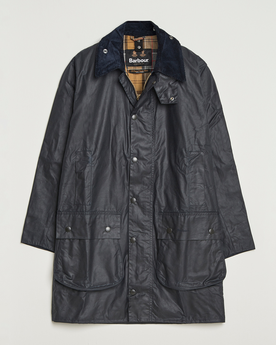 Herre | Jakker | Barbour Lifestyle | Border Wax Coat Navy