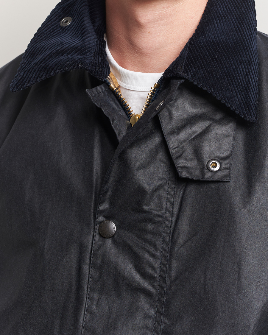 Herre | Jakker | Barbour Lifestyle | Border Wax Coat Navy