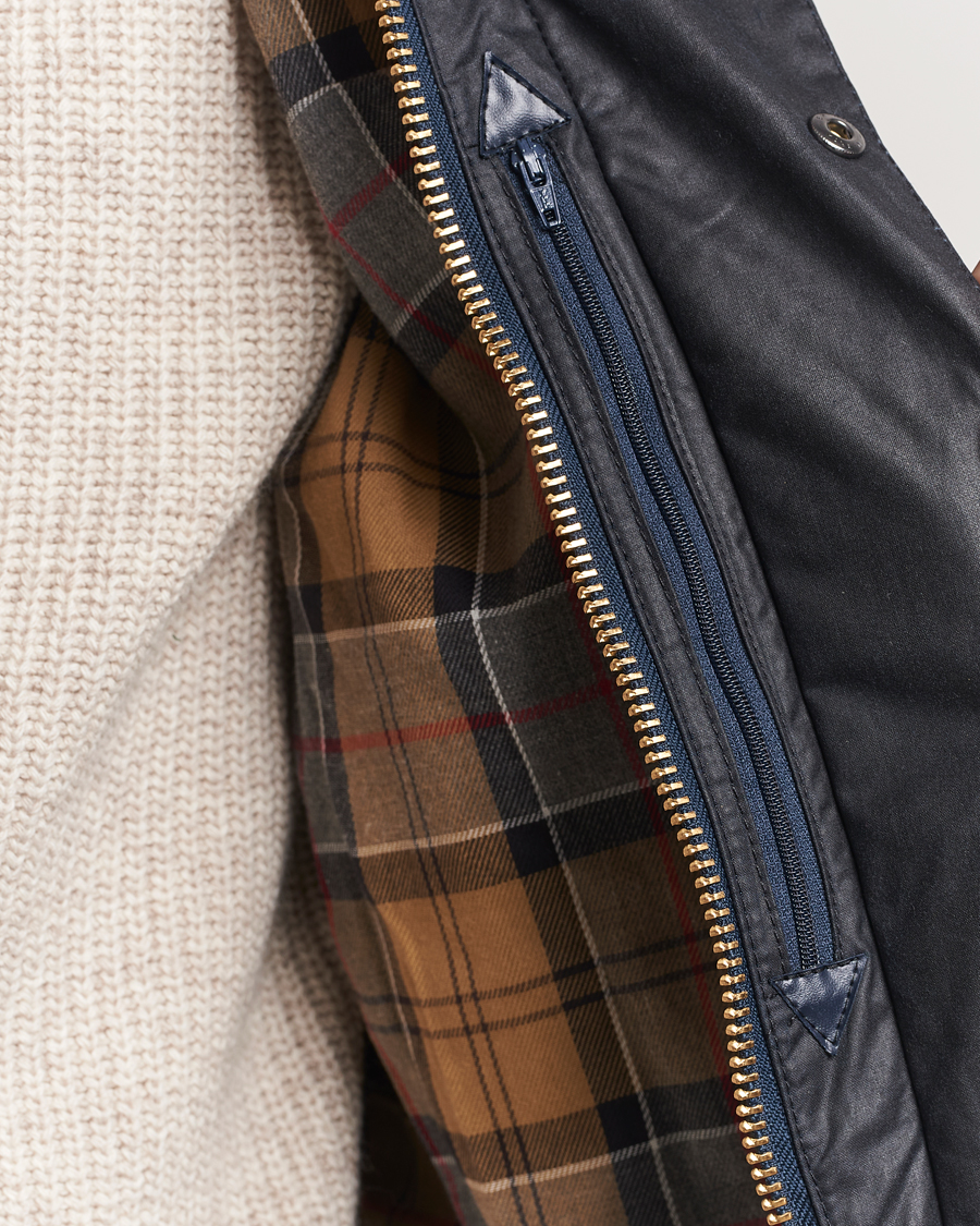 Herre | Jakker | Barbour Lifestyle | Border Wax Coat Navy
