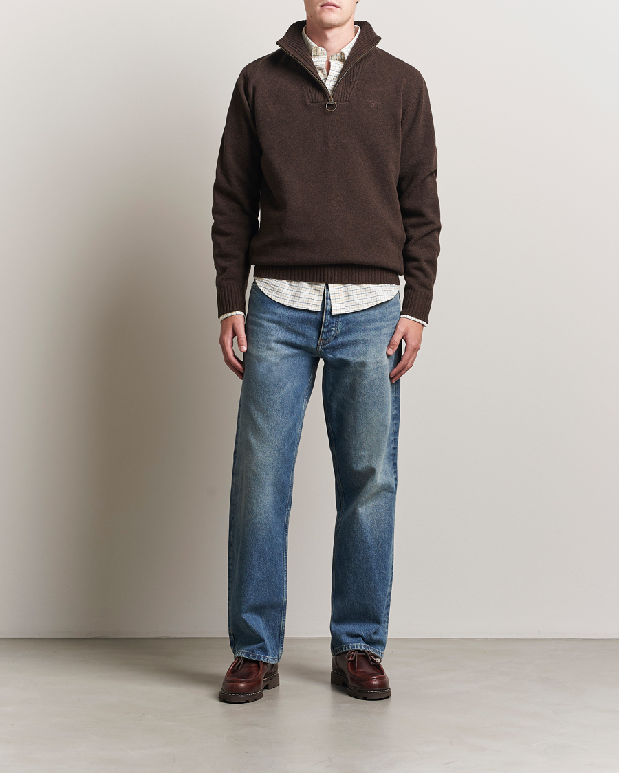 Herre | Trøjer | Barbour Lifestyle | Essential Lambswool Half Zip Dark Oak