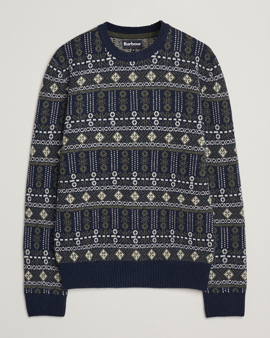 Herre | Trøjer | Barbour Lifestyle | Grangetown Fairisle Lambswool Crewneck Inky Blue
