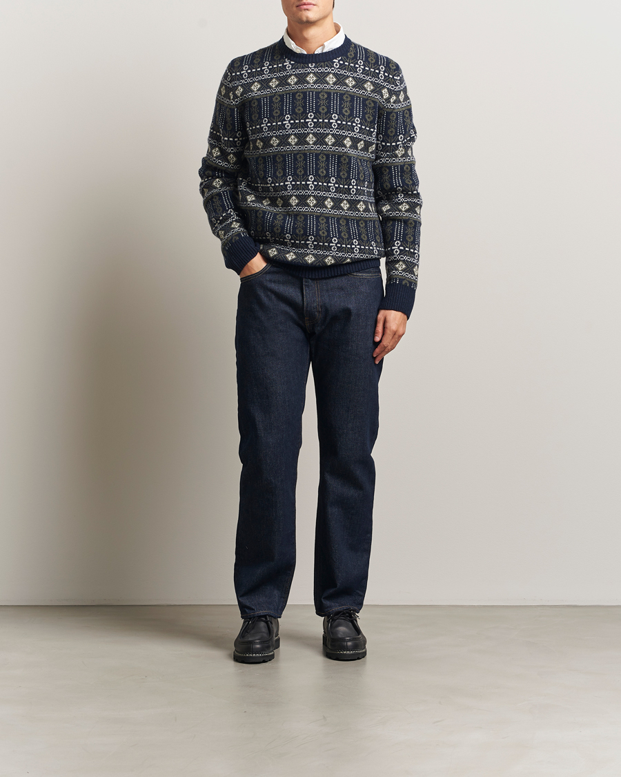 Herre | Trøjer | Barbour Lifestyle | Grangetown Fairisle Lambswool Crewneck Inky Blue