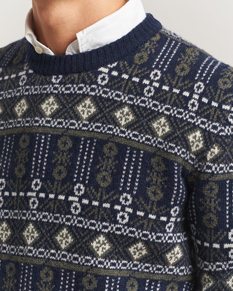 Herre | Trøjer | Barbour Lifestyle | Grangetown Fairisle Lambswool Crewneck Inky Blue