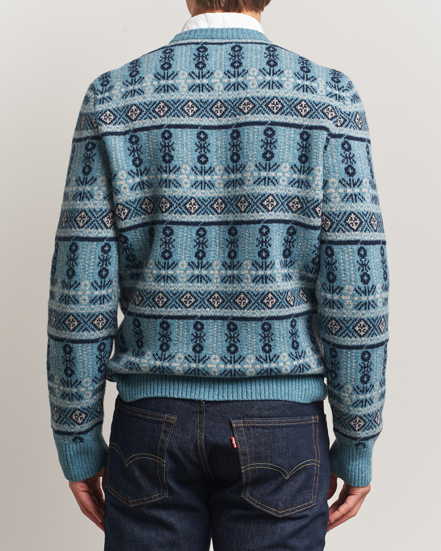 Herre | Trøjer | Barbour Lifestyle | Grangetown Fairisle Lambswool Crewneck Blue Stone