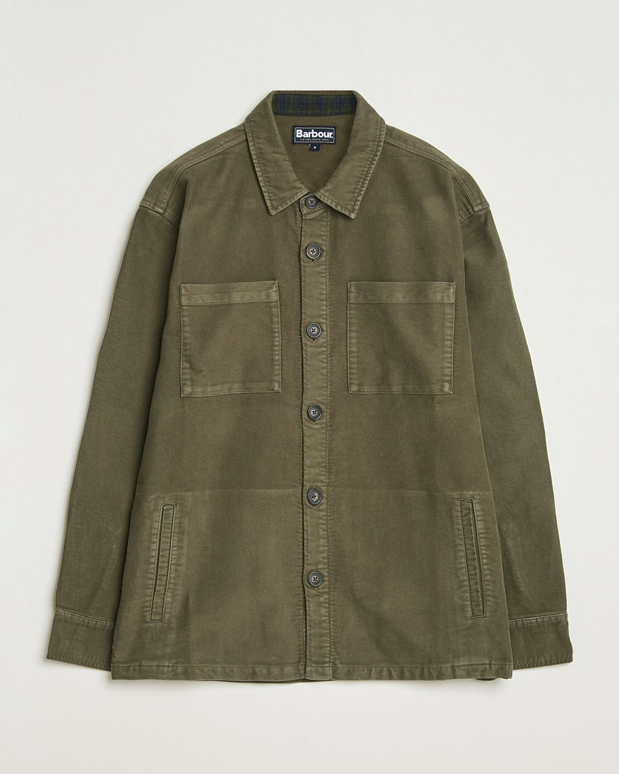 Herre | Skjorter | Barbour Lifestyle | Regular Moleskin Overshirt Dark Olive