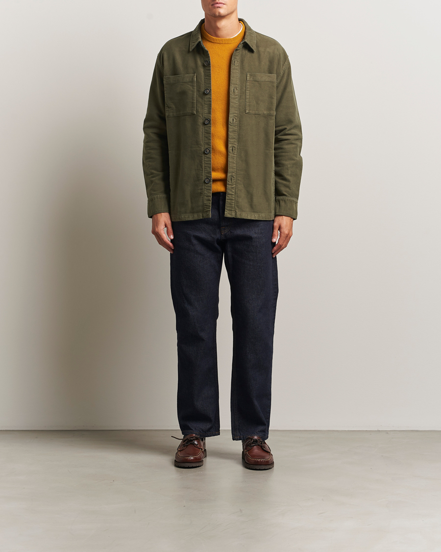 Herre | Skjorter | Barbour Lifestyle | Regular Moleskin Overshirt Dark Olive