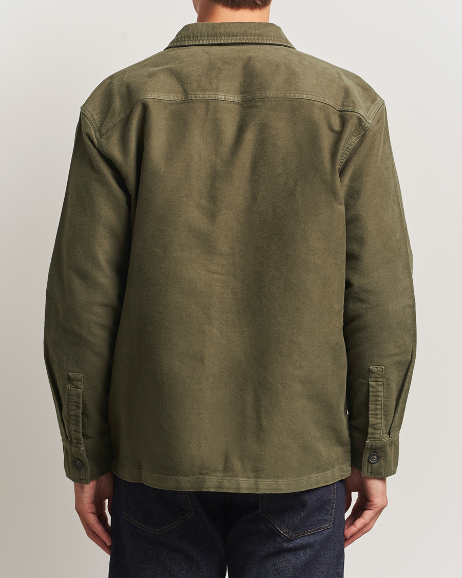 Herre | Skjorter | Barbour Lifestyle | Regular Moleskin Overshirt Dark Olive