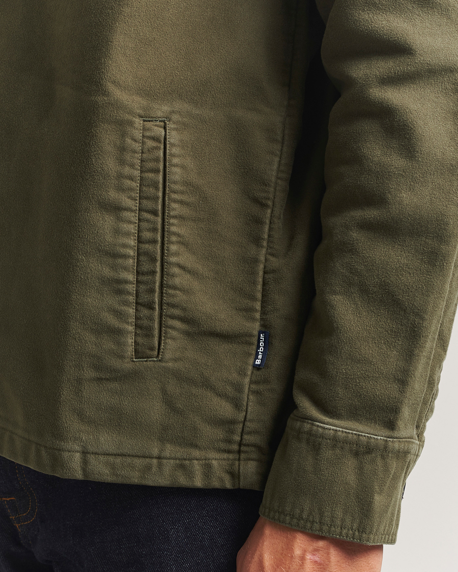Herre | Skjorter | Barbour Lifestyle | Regular Moleskin Overshirt Dark Olive