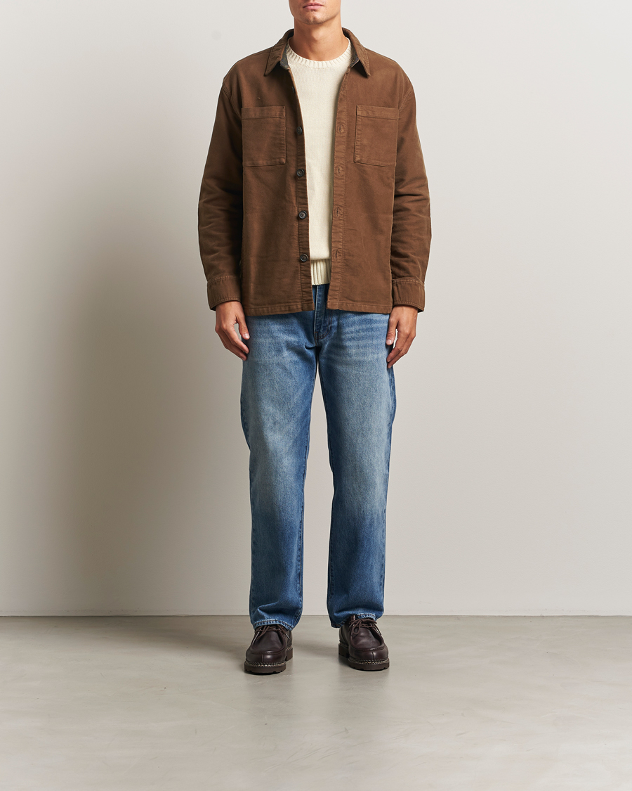 Herre | Skjorter | Barbour Lifestyle | Regular Moleskin Overshirt Dark Sand