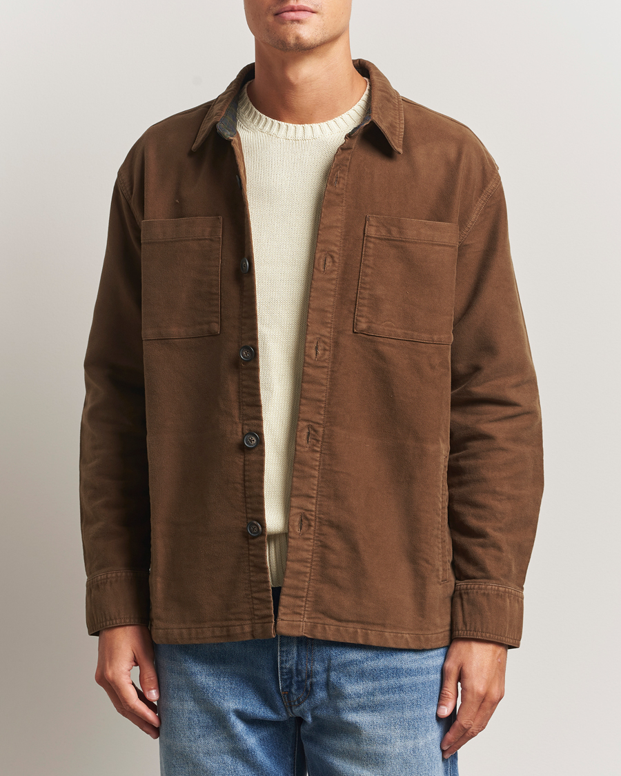 Herre | Skjorter | Barbour Lifestyle | Regular Moleskin Overshirt Dark Sand
