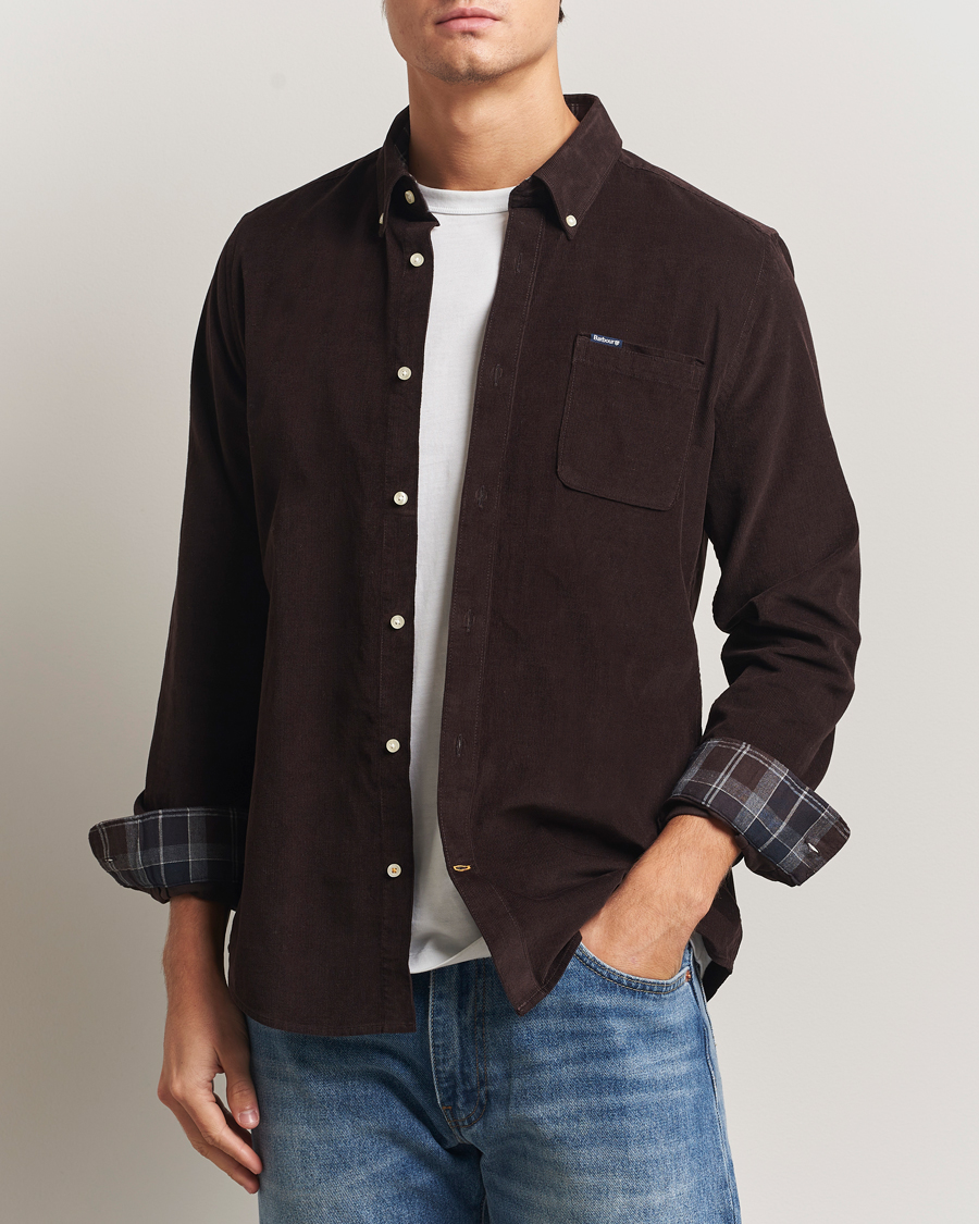 Herre | Skjorter | Barbour Lifestyle | Ramsey Corduroy Shirt Dark Oak