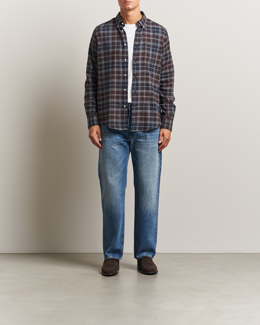 Herre | Skjorter | Barbour Lifestyle | Flannel Check Shirt Midnight Oak