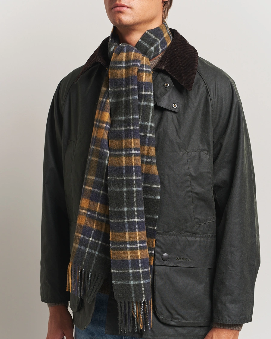 Herre | Halstørklæder | Barbour Lifestyle | Lambswool/Cashmere New Check Tartan Forest/Bronze Brown