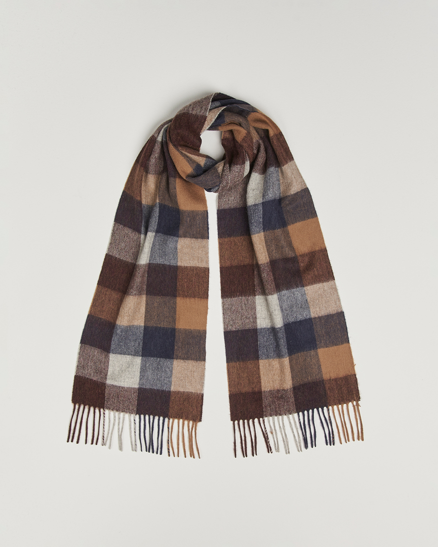 Herre | Halstørklæder | Barbour Lifestyle | Lambswool Tattersall Scarf Midnight Oak