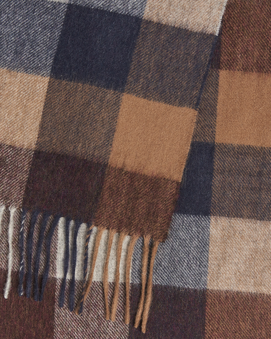 Herre | Halstørklæder | Barbour Lifestyle | Lambswool Tattersall Scarf Midnight Oak