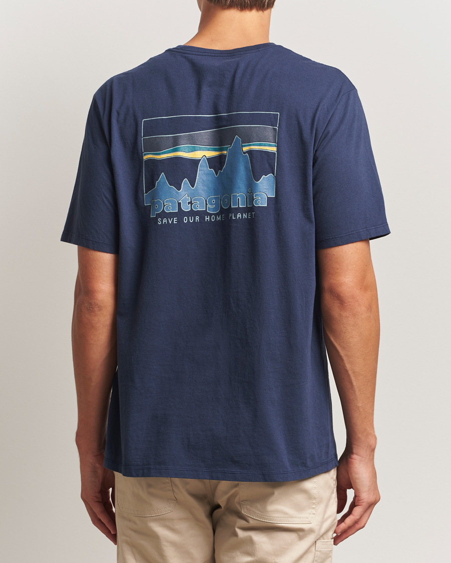 Herre | T-Shirts | Patagonia | 73 Skyline Organic T-Shirt New Navy