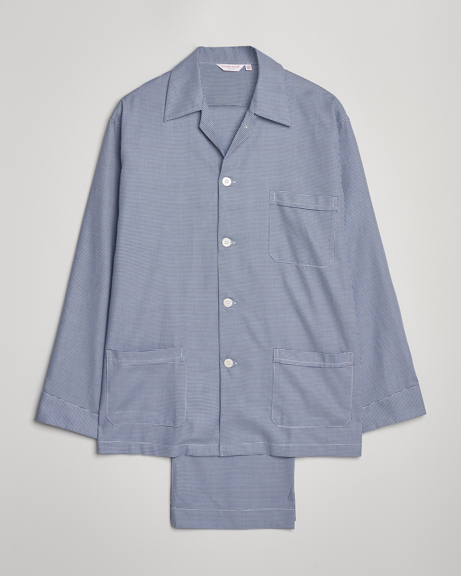 Herre | Pyjamas & Morgenkåber | Derek Rose | Checked Cotton Pyjama Set Navy